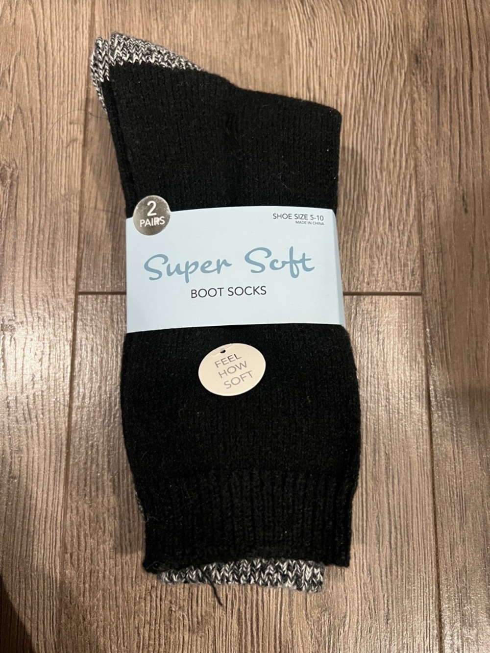 NEW Super Soft Black Boot Socks - 2 Pairs. Shoe size 5-10